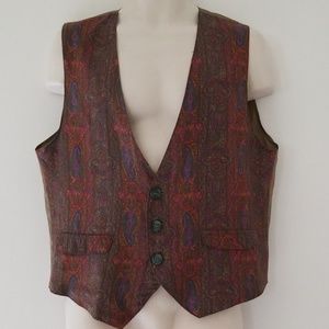 Vintage Touch Paisley Mens Dress Vest Size Medium